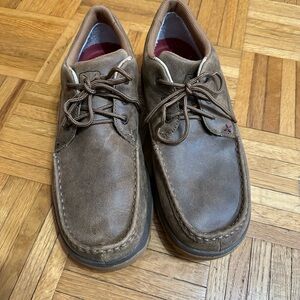 Men's Brown Leather Twisted X Boat Shoes
